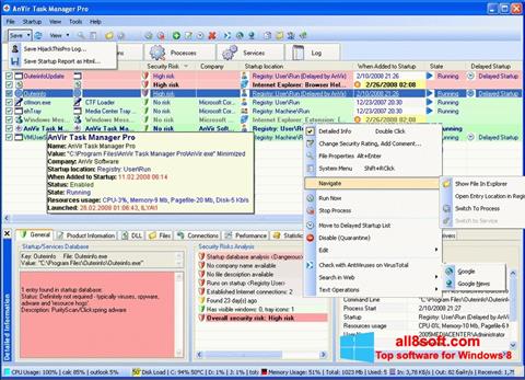 Ekran görüntüsü AnVir Task Manager Windows 8