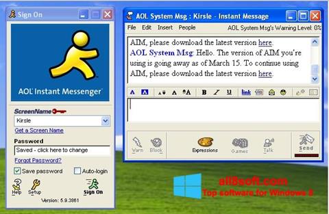 Ekran görüntüsü AOL Instant Messenger Windows 8