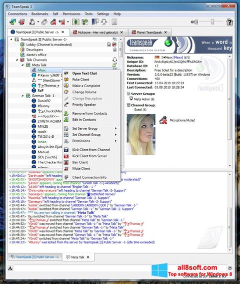 Ekran görüntüsü TeamSpeak Windows 8