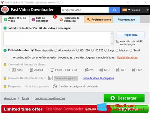 Ekran görüntüsü Fast Video Downloader Windows 8