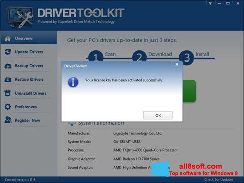 Ekran görüntüsü Driver Toolkit Windows 8