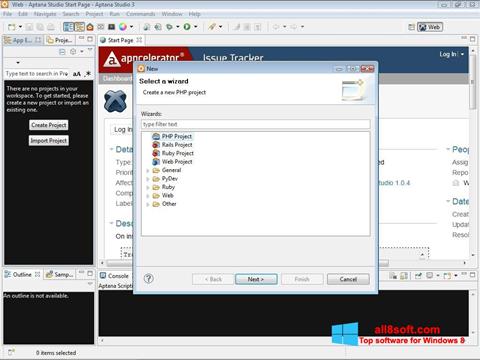 Ekran görüntüsü Aptana Studio Windows 8