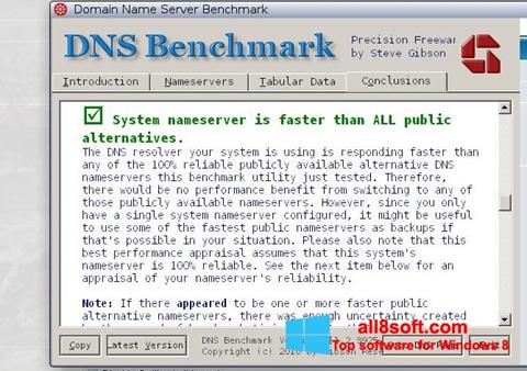 Ekran görüntüsü DNS Benchmark Windows 8