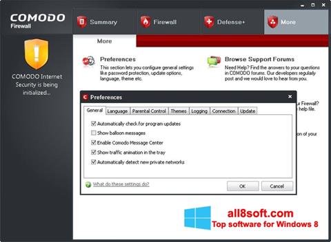 Ekran görüntüsü Comodo Firewall Windows 8