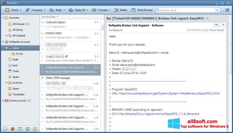 Ekran görüntüsü FoxMail Windows 8