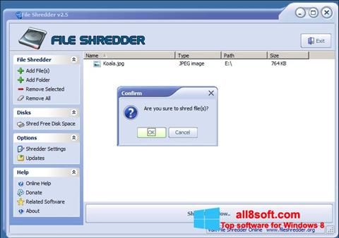 Ekran görüntüsü File Shredder Windows 8
