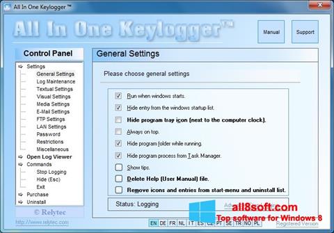 Ekran görüntüsü Keylogger Windows 8