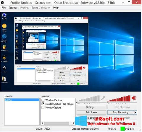 Ekran görüntüsü Open Broadcaster Software Windows 8