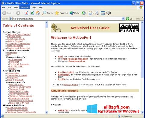 Ekran görüntüsü ActivePerl Windows 8
