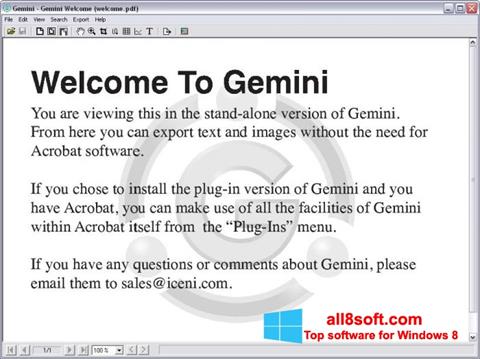 Ekran görüntüsü Gemini Windows 8