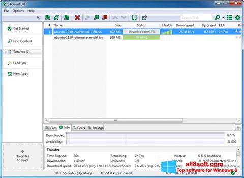 Ekran görüntüsü BitTorrent Windows 8