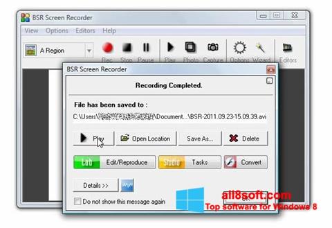 Ekran görüntüsü BSR Screen Recorder Windows 8