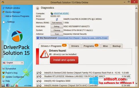 Ekran görüntüsü DriverPack Solution Online Windows 8