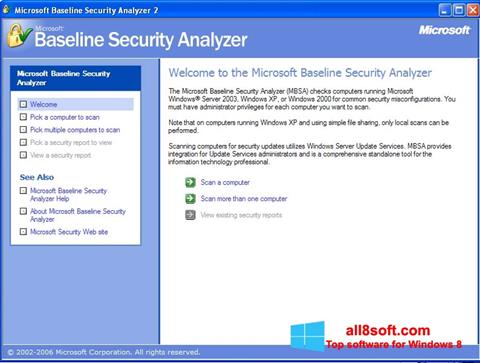 Ekran görüntüsü Microsoft Baseline Security Analyzer Windows 8