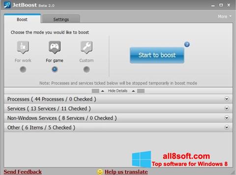 Ekran görüntüsü JetBoost Windows 8