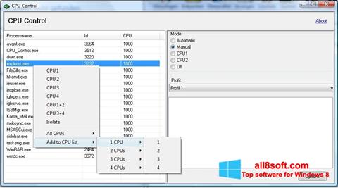 Ekran görüntüsü CPU-Control Windows 8