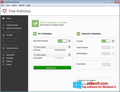 Ekran görüntüsü Avira Free Antivirus Windows 8