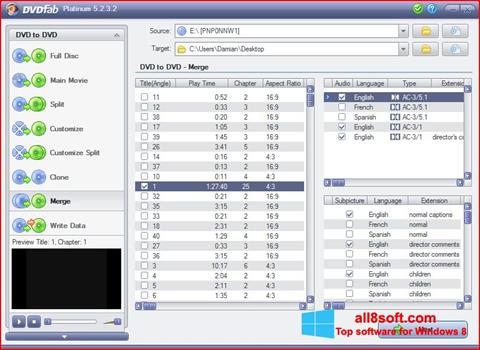 Ekran görüntüsü DVDFab Windows 8