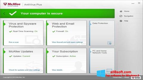 Ekran görüntüsü McAfee AntiVirus Plus Windows 8