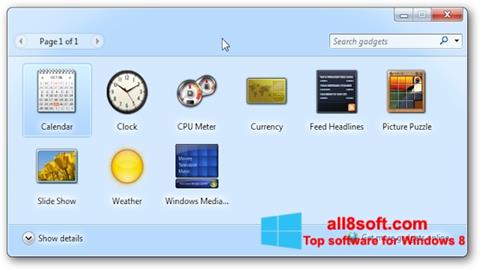 Ekran görüntüsü 8GadgetPack Windows 8