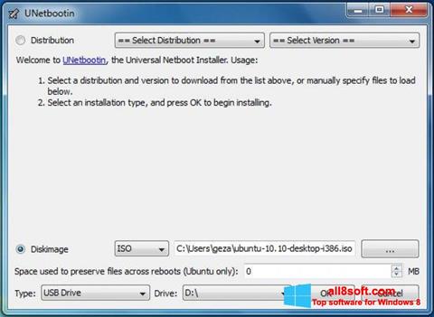 Ekran görüntüsü UNetbootin Windows 8