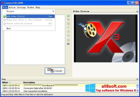Ekran görüntüsü ConvertXToDVD Windows 8