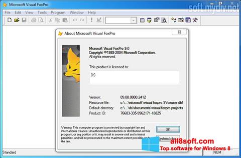 Ekran görüntüsü Microsoft Visual FoxPro Windows 8