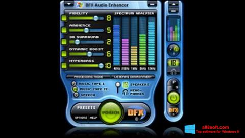 Ekran görüntüsü DFX Audio Enhancer Windows 8