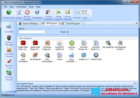 Ekran görüntüsü Revo Uninstaller Windows 8
