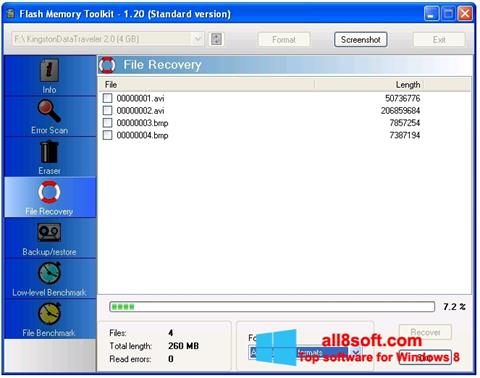 Ekran görüntüsü Flash Memory Toolkit Windows 8