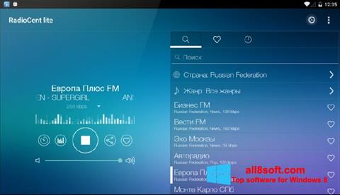 Ekran görüntüsü Radiocent Windows 8