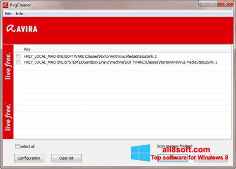 Ekran görüntüsü Avira Registry Cleaner Windows 8