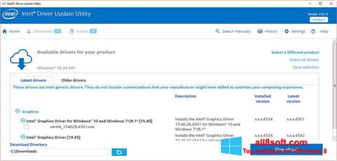 Ekran görüntüsü Intel Driver Update Utility Windows 8