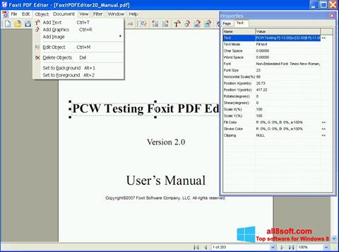 Ekran görüntüsü Foxit PDF Editor Windows 8